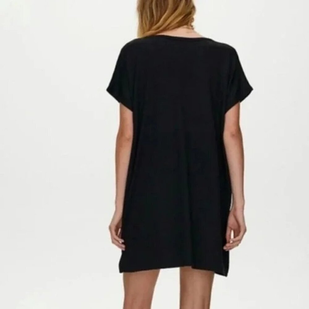 Aritzia Wilfred Free Marcoux Knit Black V-neck Mini Dress Size Extra Small - Picture 2 of 9